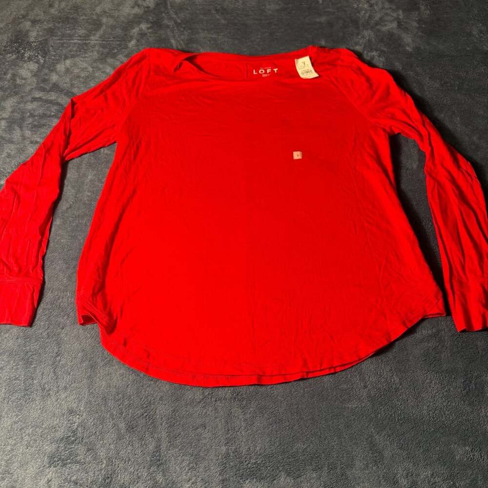 Loft Long Sleeve Top Size L Red